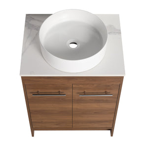 Ceramic Round Above Counter Bathroom Vessel Sink