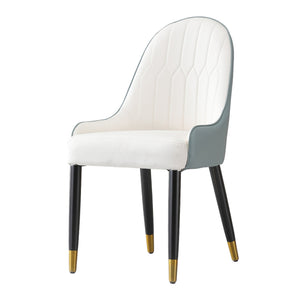 Modern Dining Chairs Set of 2 with PU Leather Upholstery - Brown