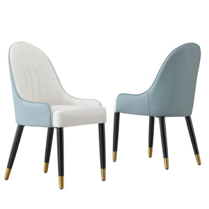 Modern Dining Chairs Set of 2 with PU Leather Upholstery - Brown