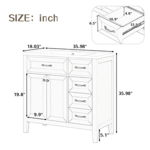 36" Bathroom Vanity With Sink Combo
