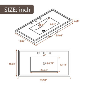 36" Bathroom Vanity With Sink Combo