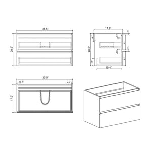 Alice-36W-201 Wall Mount Cabinet Without Basin