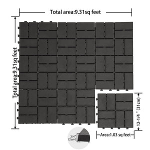 Patio Interlocking Deck Tiles - Gray Composite