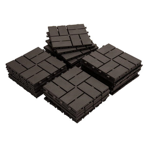 Patio Interlocking Deck Tiles - Brown (Pack of 9)