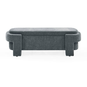 Chenille Upholstered Bench with Large Storage Space