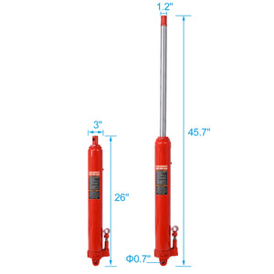 Hydraulic Long Ram Jack with Clevis Base