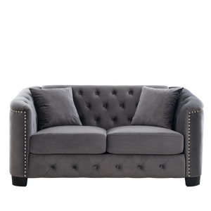 59-Inch Modern Chesterfield Velvet Sofa