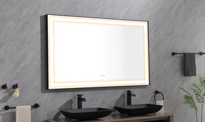 Framed LED Single Bathroom Vanity Mirror