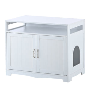 Litter Box Enclosure - Cat Litter Box Furniture with Hidden Plug