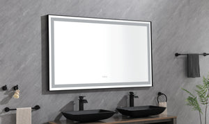 Framed LED Single Bathroom Vanity Mirror