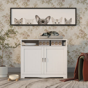Litter Box Enclosure - Cat Litter Box Furniture with Hidden Plug