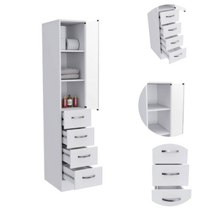 Linen Cabinet Artic, Three Shelves, Single Door