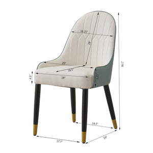 Modern Dining Chairs Set of 2 with PU Leather Upholstery - Brown