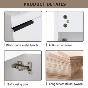 Soft Close Doors Bathroom Vanity With Sink, 16 Inch