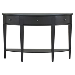U-Style Modern Curved Console Table with 3 Drawers