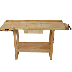 55-Inch Wood Workbench with Bar Clamps Set