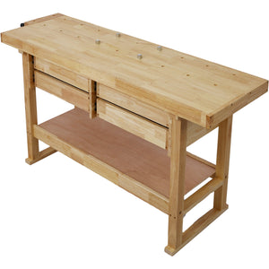60-Inch Workbench with 4 Drawers and Bar Clamps