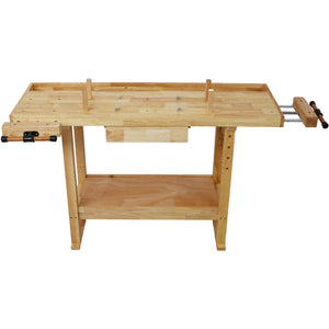 55-Inch Wooden Workbench with Rapid Action Woodworking Vise