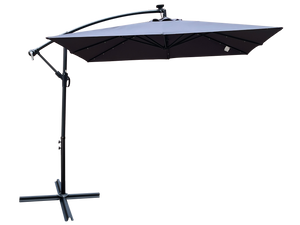 Square 2.5x2.5M Outdoor Patio Umbrella with Solar LED Lights