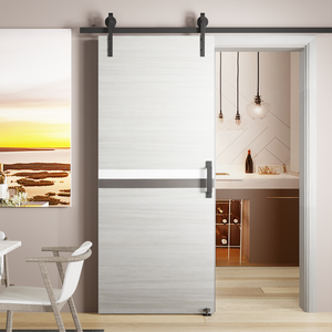 CRAZY ELF 32" x 84" Melamine Integrated Door Slab with Sliding Track Kit