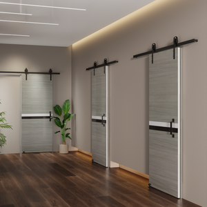 CRAZY ELF 32" x 84" Melamine Integrated Door Slab with Sliding Track Kit