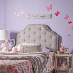 Tufted Upholstered Twin Headboard with Durable Metal Legs
