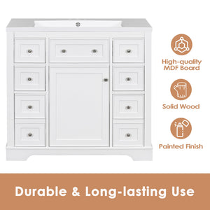 36" Bathroom Vanity without Sink, Cabinet Base Only