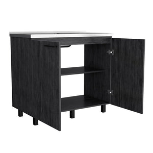 Utility Sink Cabinet Burwood, Kitchen, Smokey