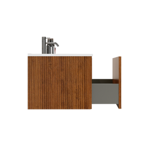Etna 36" Striped Walnut Floating Bathroom Vanity