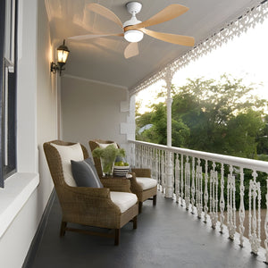 52 Inch Modern Ceiling Fan With 3 Color Dimmable LED Light
