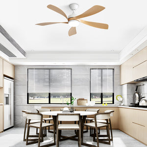 52 Inch Modern Ceiling Fan With 3 Color Dimmable LED Light