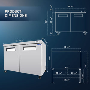 Orikool 48 IN Commercial Refrigerators