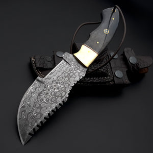 ShadowRidge Damascus Steel Premium Tracker Knife