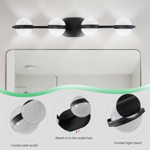 30" Black Minimalist LED Bathroom Vanity Light