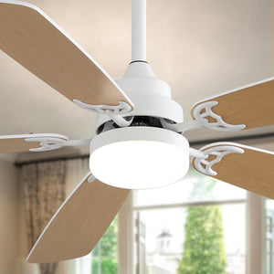 Indoor Modern 52 Inch Ceiling Fan with 6-Speed Remote and LED Light