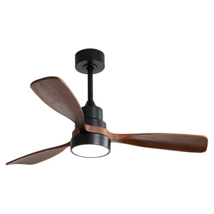48 Inch Wood Ceiling Fan With 3 Solid Wood Blades and Remote Control