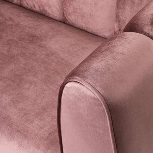 Miranda Velvet 3-Seater Sofa in Blush