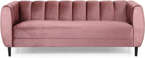 Miranda Velvet 3-Seater Sofa in Blush