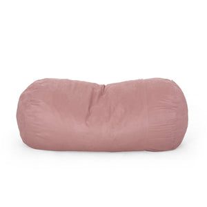 Aruba 8 Foot Microfiber Cylindrical Bean Bag Chair - Rose