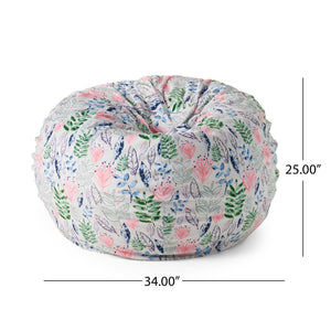 Barcadera 3 Foot Rounded Bean Bag - Leaf Print