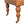 Solid Wood Buffalo Leather Ottoman with Castor Legs
