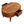 Solid Wood Mini Chestnut Rounded Coffee Table, 2-Drawers