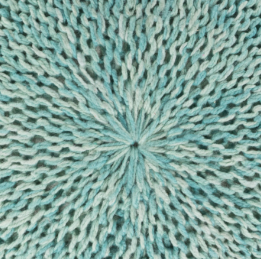 Baltazar Knitted Round Pouf - Aqua