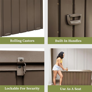 160 Gallon Outdoor Storage Deck Box Waterproof