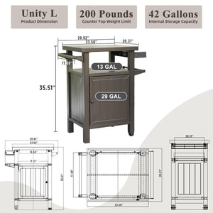 Grill Cart Outdoor with Storage and Wheels