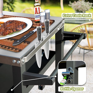 3-Shelf Outdoor Grill Table