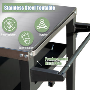 3-Shelf Outdoor Grill Table