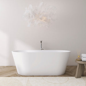 55 Inch Freestanding Solid Surface Soaking Bathtub