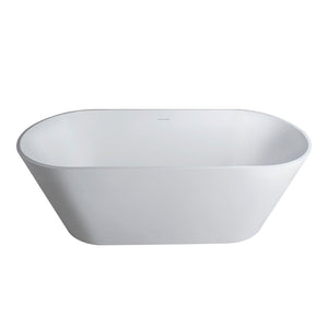 55 Inch Freestanding Solid Surface Soaking Bathtub