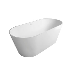 55 Inch Freestanding Solid Surface Soaking Bathtub